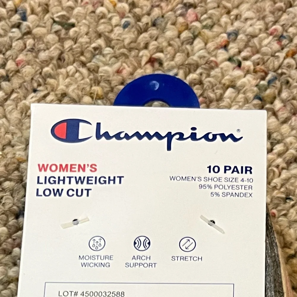 🆕 Champion Women's Performance Low-Cut Athletic Socks 10 Pack